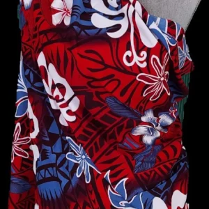 Pareo Hawaiian Bathing Suit Bikini Swimwear Cover Up Sarong Lava Wrap Red Blue
